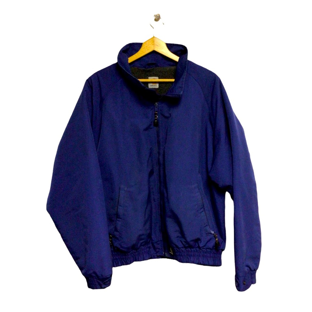 Carhartt VTG Nylon Puffer Navy Bluee Fleece Lined Winter  Jacket